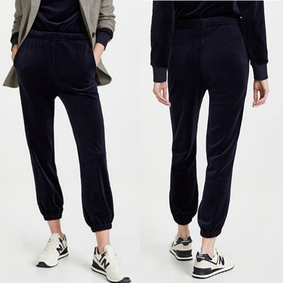 New Nili Lotan Lyvia Luxe Velour Navy Jogger Sweatpants NWT Size XS - Picture 4 of 16